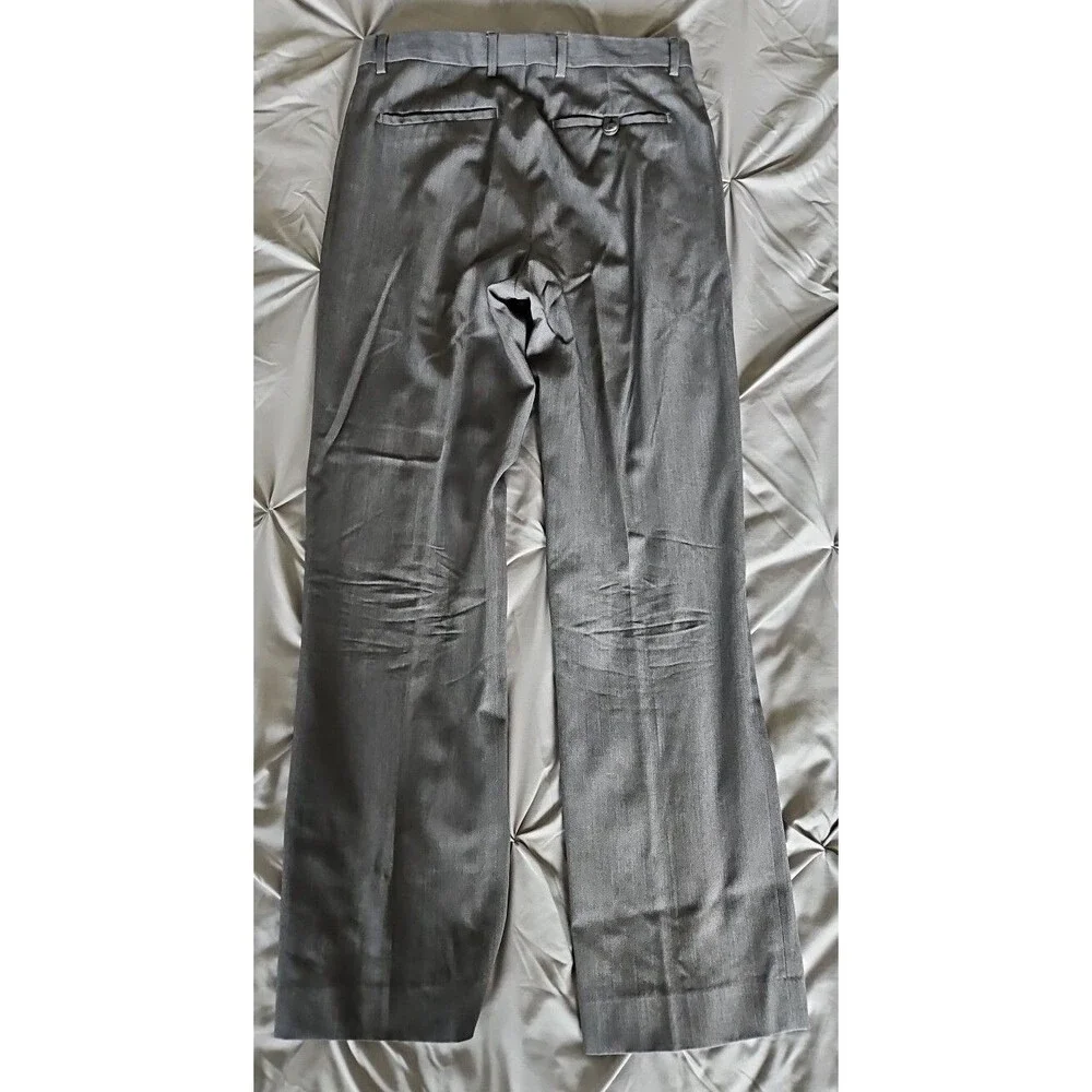 Banana Republic Pants Mens 31x32 Gray Solid Tailored Slim Flat Front 100% Wool